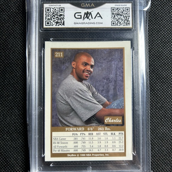 1990 SkyBox #211 - CHARLES BARKLEY GMA 8.5 NM-MT+ Philadelphia 76ers - Picture 2 of 2